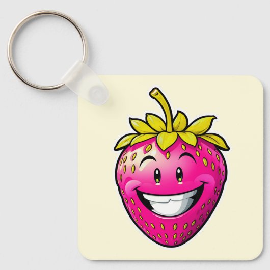 Roze aardbei sleutelhanger (Voorkant)
