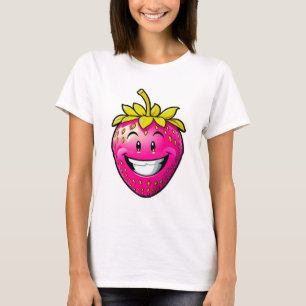 Roze aardbei t-shirt