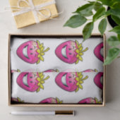 Roze aardbei tissuepapier (Geschenk)