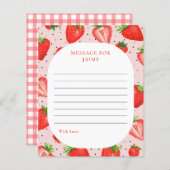 Roze Aardbei Verjaardag Tijd Capsule Note Kaart (Voorkant / Achterkant)