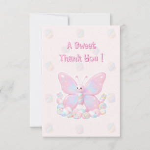 Roze aardbei vlinder baby shower bedankt 