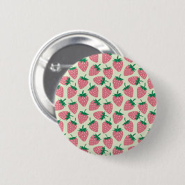 Roze Aardbei Zomer Patroon Ronde Button 5,7 Cm