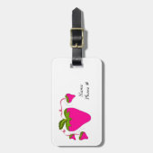 Roze aardbeien bagagelabel (Voorkant verticaal)