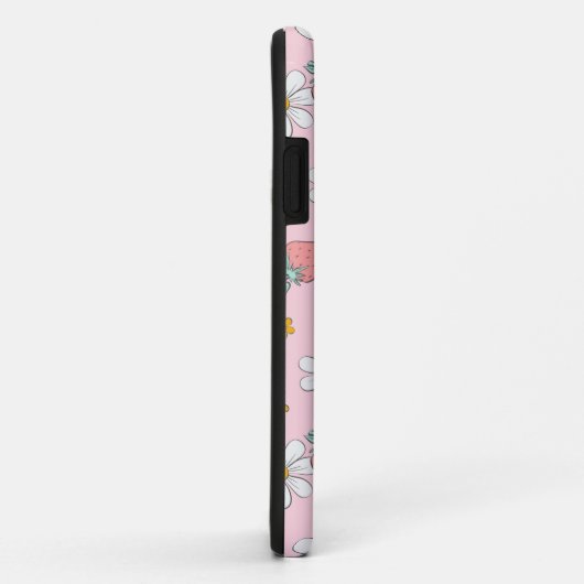 Roze Aardbeien en madeliefjes met motief Case-Mate iPhone Case (Achterkant/rechts)