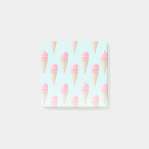 Roze Aardbeien Ice Cone Pattern, Blue Post-it® Notes
