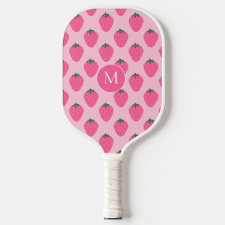 Roze Aardbeien, schattig aangepast Pickleball Paddle