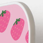 Roze Aardbeien, schattig aangepast Pickleball Paddle (Links Detail)