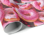 Roze aardbeiendonuts cadeaupapier (Rol Hoek)