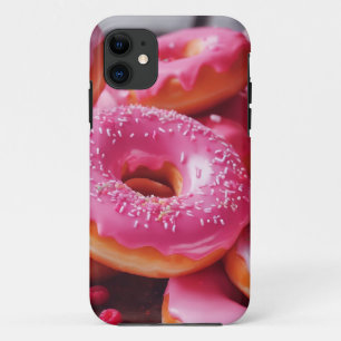 Roze aardbeiendonuts iPhone 11 hoesje
