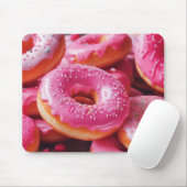 Roze aardbeiendonuts muismat (Met muis)