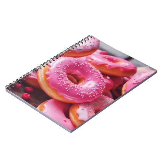 Roze aardbeiendonuts notitieboek (Linkerzijde)