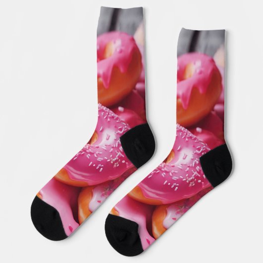 Roze aardbeiendonuts sokken (Links)
