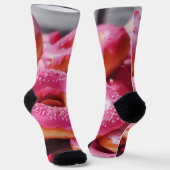 Roze aardbeiendonuts sokken (Gebogen)