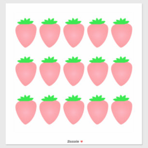 Roze Aardbeienpatroon Baby shower Verjaardagsfeest Sticker