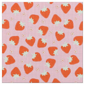 Roze aardbeienprint stof (Close Up)