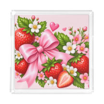 Roze aardbeiensierboog bloemenschaal keuken