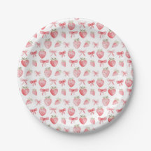 Roze aardbeienslint inpakpapier Coquette