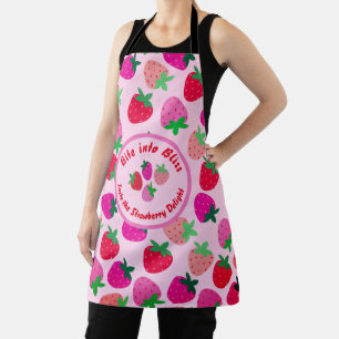 roze aardbeienveld zomerbakkerij natuur fruit schort
