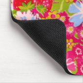 Roze aardbeikleurige bloem muismat (Hoek)