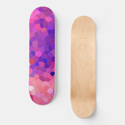 Roze aardbeimozaïekpatroon skateboard (Voorkant)