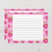 Roze aardbeirecept kaart (Voorkant / Achterkant)