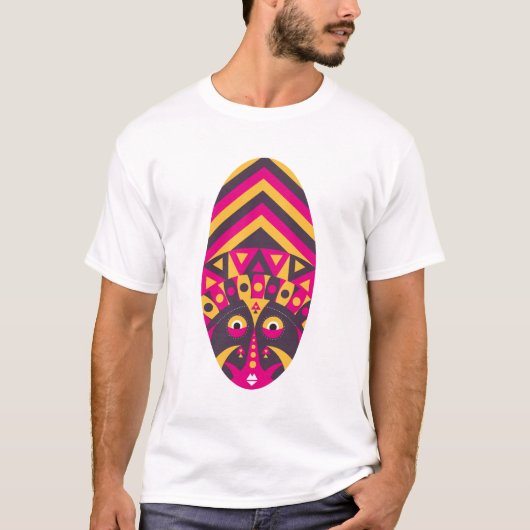 Roze Aboriginal Masker T-shirt (Voorkant)