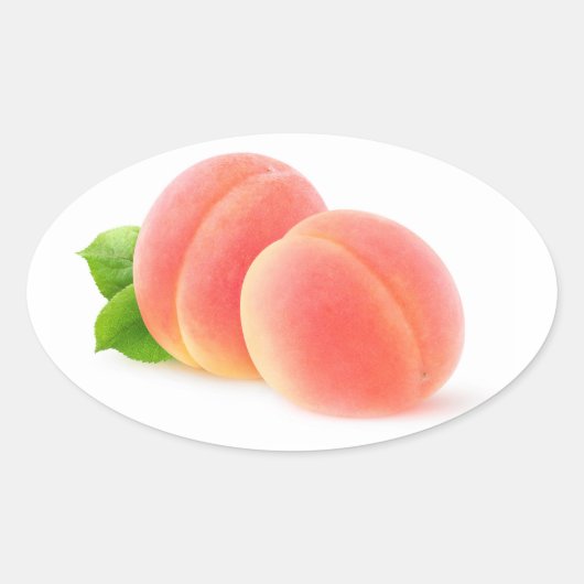 Roze abrikozen ovale sticker (Voorkant)