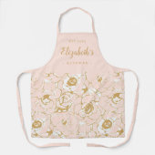 Roze abstract bloempatroon op maat gekookt schort (Voorkant)