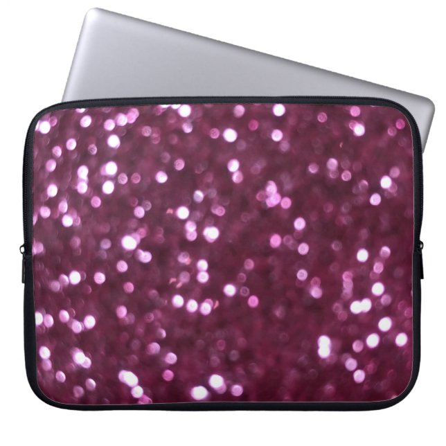 Roze abstract, bokeh onscherpte lichten. laptop sleeve (Voorkant)