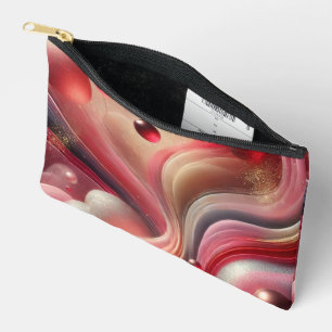 Roze Abstract Design Zippered Pouch Etui