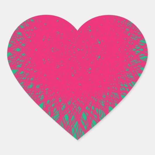 roze abstract hart sticker (Voorkant)