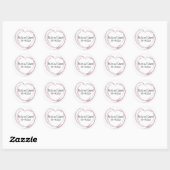 Roze Abstract Heart Wedding Envelope Seal Ronde Sticker (Vel)