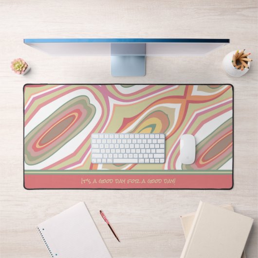 Roze Abstract Modern Kleurrijk Boho Naam Quote Bureaumat (Kantoor 1)