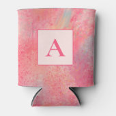 Roze Abstract Monogram Blikjeskoeler (Voorkant)