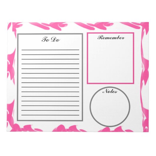 Roze Abstract om te doen Notitieblok (Voorkant)