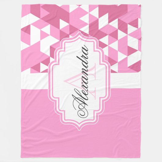 Roze Abstract patroon Fleece Deken (Voorkant)