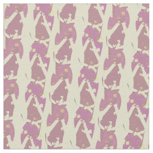 Roze Abstract patroon met gele fliplops Stof