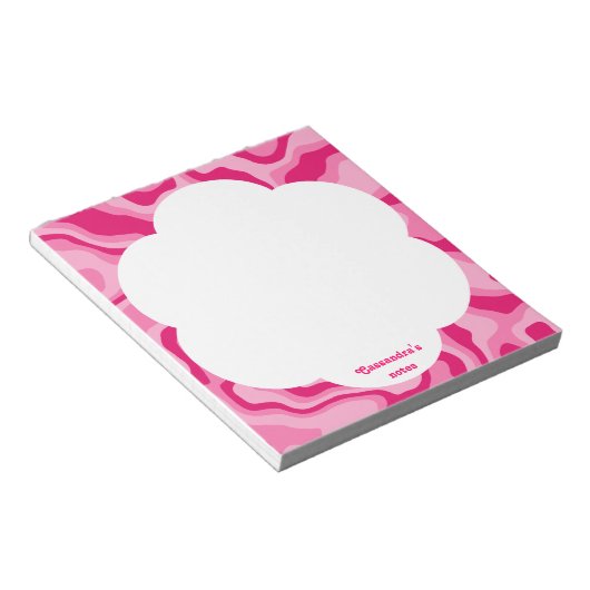 Roze abstract patroon notitieblok (Schuin)