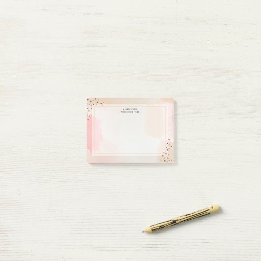 Roze Abstract Post-it® Notes (Op bureau)