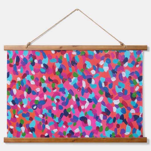 Roze Abstract schilderij Hangend Wandkleed (Voorkant)