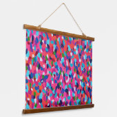 Roze Abstract schilderij Hangend Wandkleed (Gebogen)