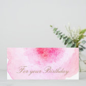 Roze Abstract Waterverf Cadeaubon (Staand voorkant)