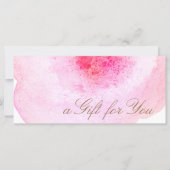 Roze Abstract Waterverf Cadeaubon (Voorkant)