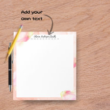 Roze Abstracte Aquarel Aangepaste Notitieblok