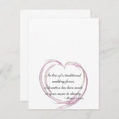 Roze Abstracte hartbruiloft Charity Favor Kaarten (Voorkant / Achterkant)