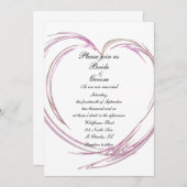 Roze Abstracte hartbruiloft Kaart (Voorkant / Achterkant)