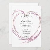 Roze Abstracte hartpost Wedding Brunch Kaart (Voorkant / Achterkant)