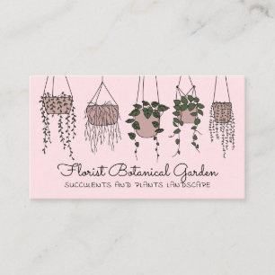 Roze Abstracte Huis Plant Vaas Succulenten Visitekaartje