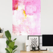 Roze Abstracte kunst Poster (Thuiskantoor)