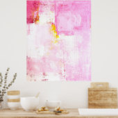 Roze Abstracte kunst Poster (Keuken)